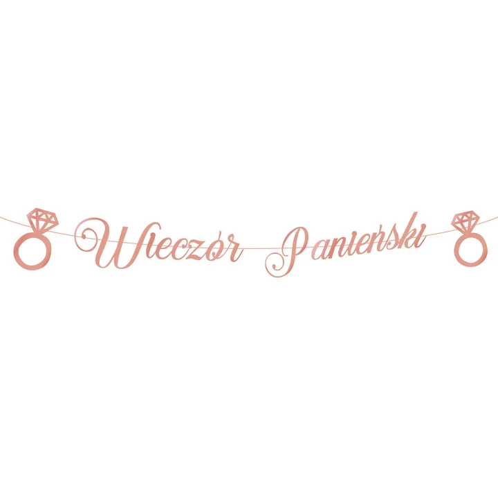 Baner Wieczór Panieński rose gold napis 150 cm