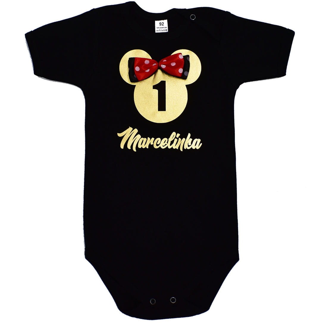 body dziecięce ze złotą myszką
