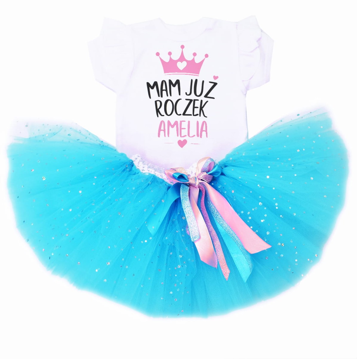 Komplet Mam już roczek z falbanką