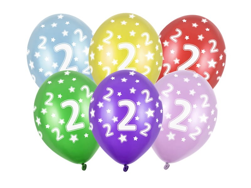 Balon z cyferką 2, 30cm - 1szt