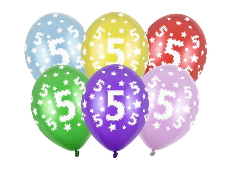 Balon z cyferką 5, 30cm - 1szt