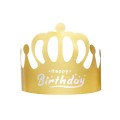 Korona papierowa Happy Birthday złota