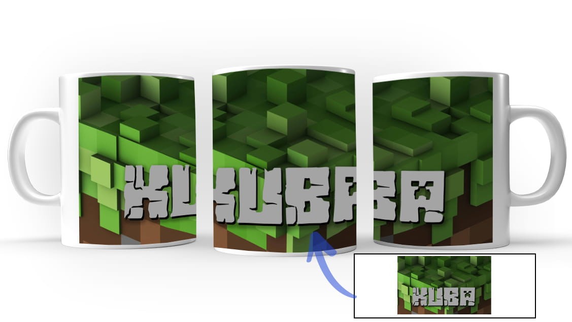 Kubek w stylu Minecraft - Kostki z imieniem