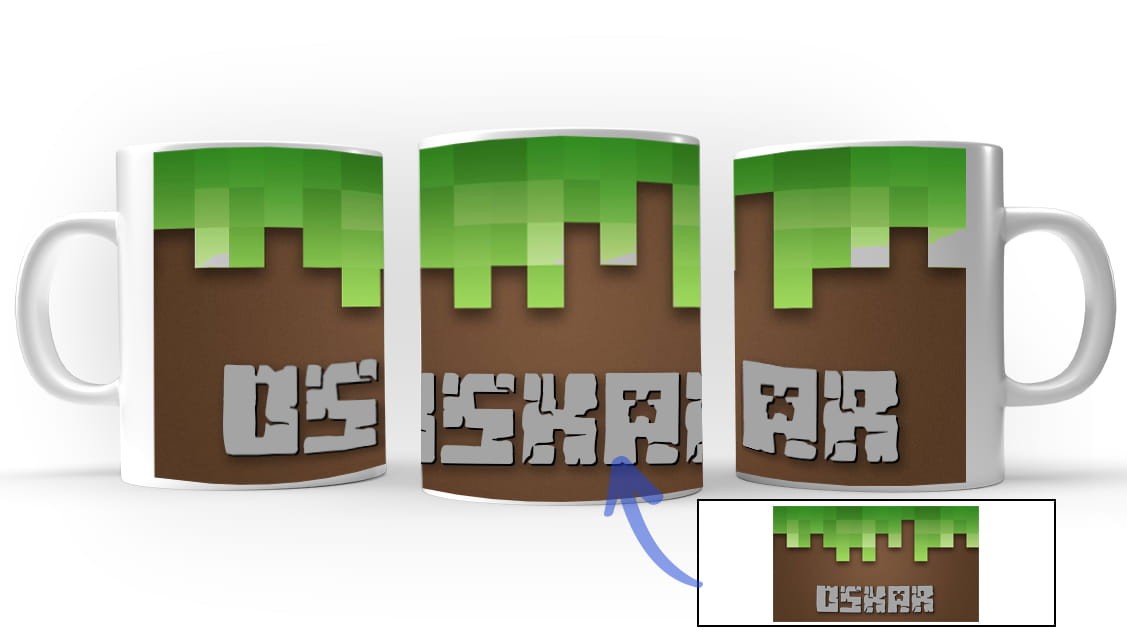 Kubek w stylu Minecraft z dowolnym imieniem