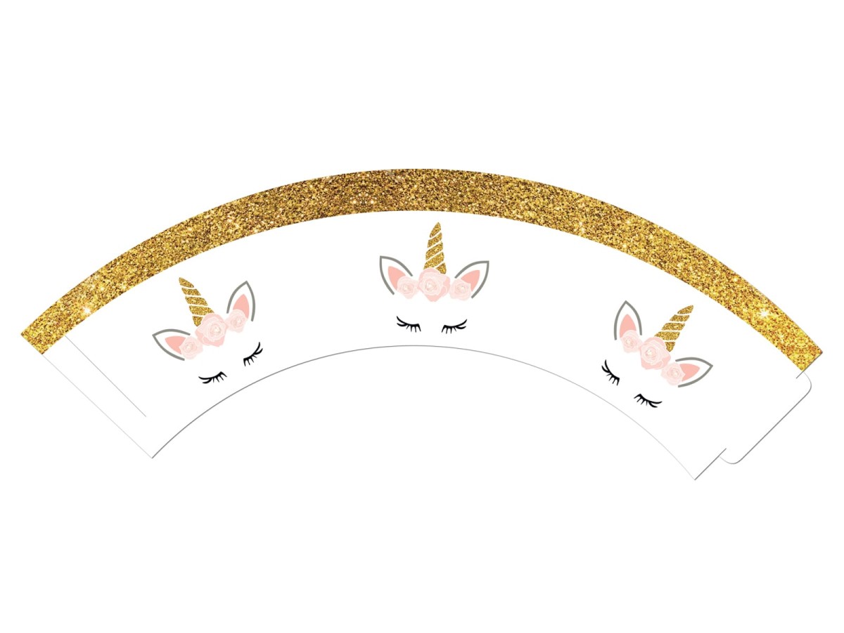 Papilotki na babeczki Piękny Jednorożec - 6 szt