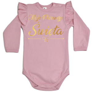 Body moje pierwsze święta brudny róż - długi rękaw