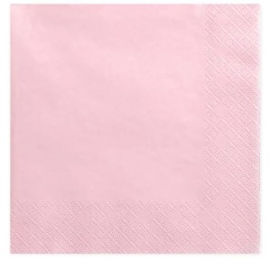 Serwetki trójwarstwowe, j. różowy, 33x33cm