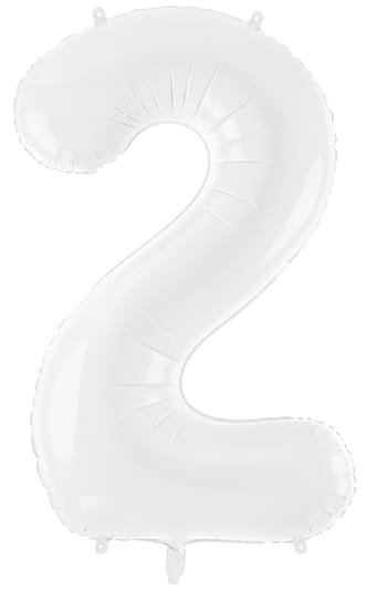 Balon foliowy Cyfra 2, 86cm, biały XL