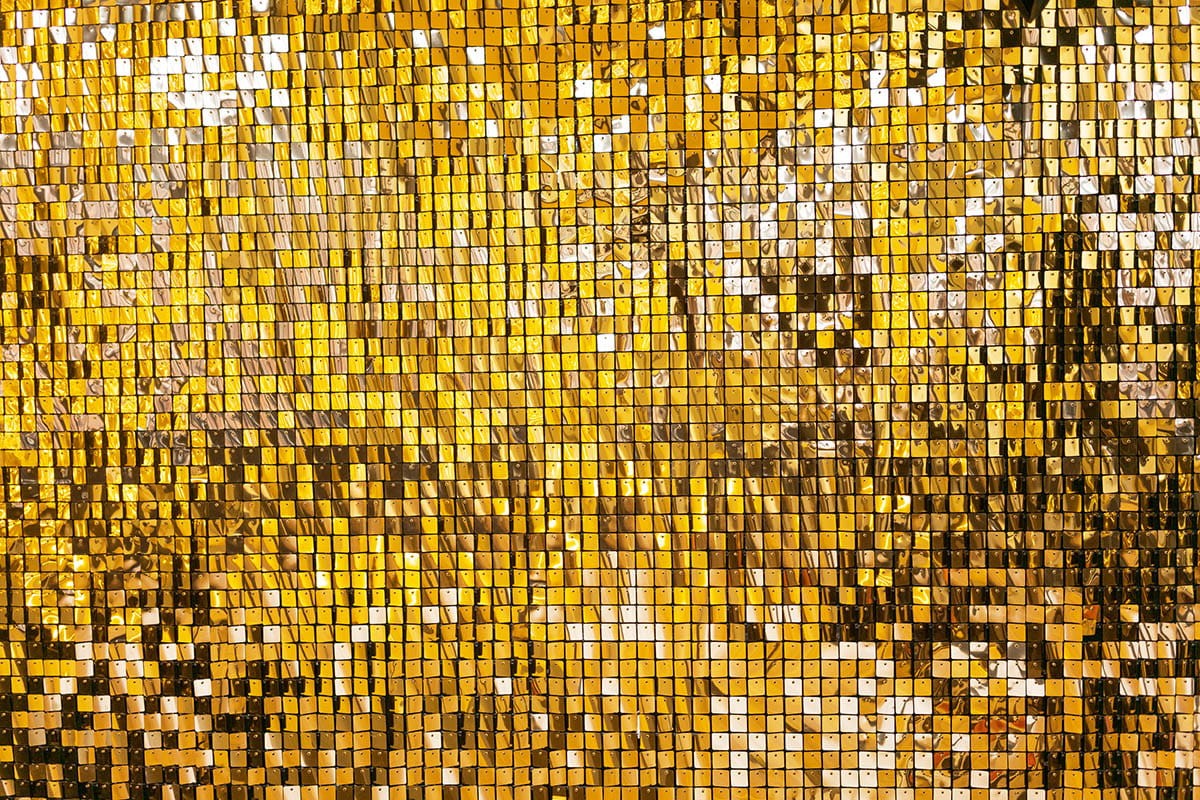 Wynajem - Panel cekinowy 2,1x2,1m - złoty