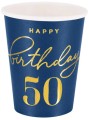 Kubek Happy Birthday 50 granatowy 220ml 6szt.
