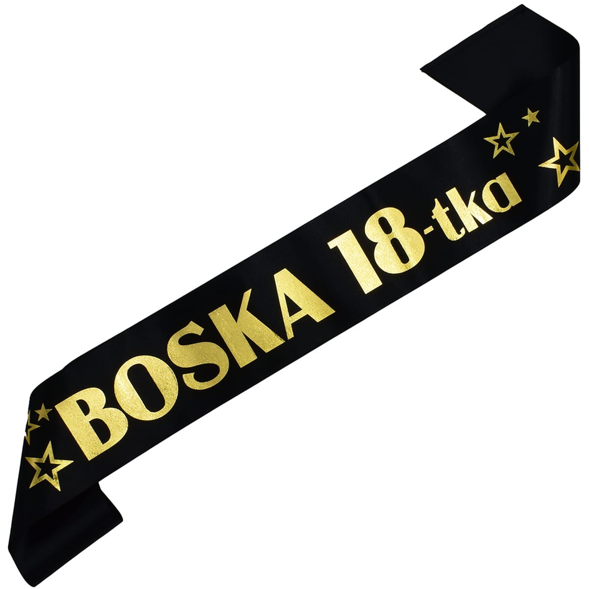 Czarna szarfa ze złotym nadrukiem boska 18tka urodziny