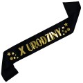 Czarna szarfa z dowolną cyfrą i kolorem nadruku