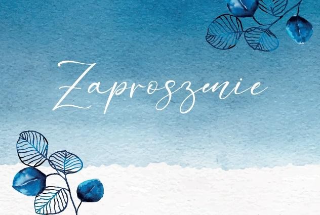 Zaproszenia uniwersalne - niebieskie kwiaty 10szt