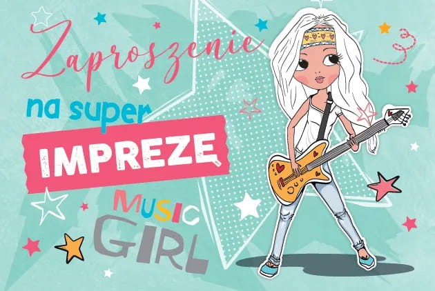 Zaproszenia na imprezę Music Girl - 10szt
