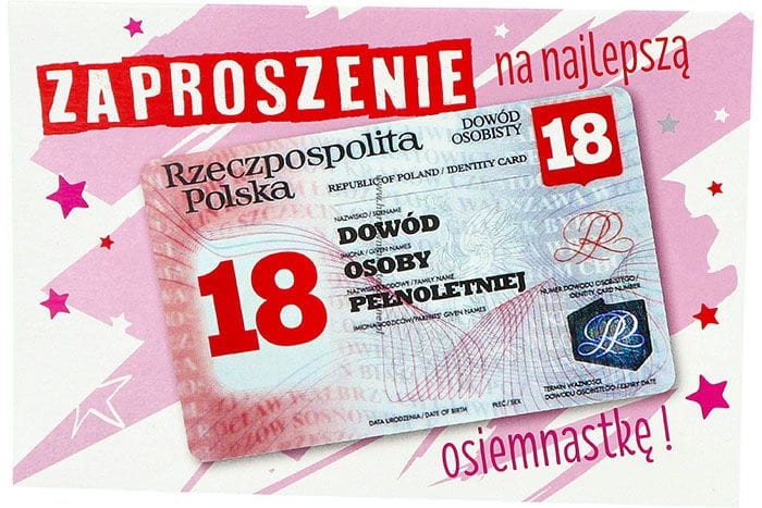 Zaproszenia na najlepszą osiemnastkę 10szt