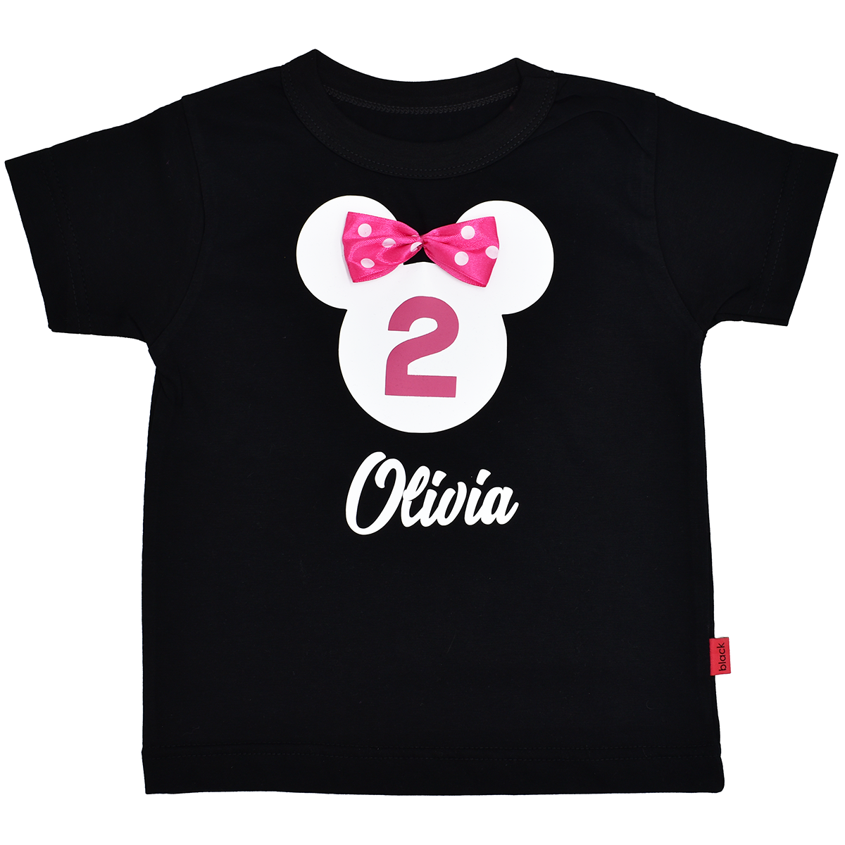 t-shirt na drugie urodziny myszka z kokardką