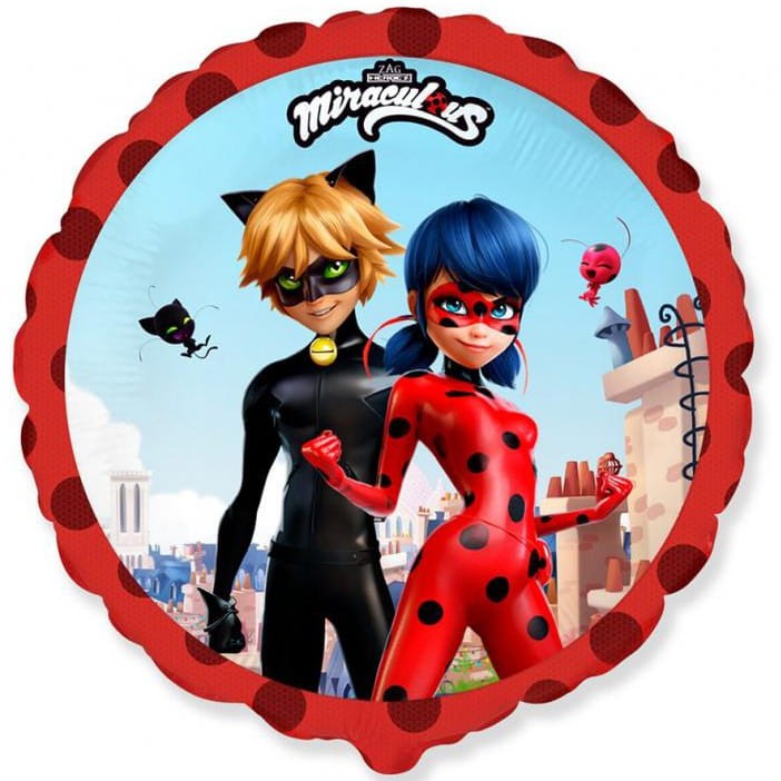 balon foliowy 45cm miraculous - street okragly