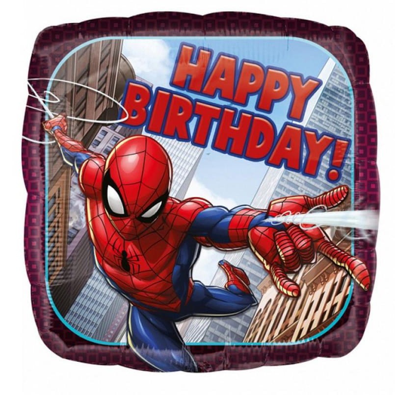balon foliowy 45cm spiderman happy birthday