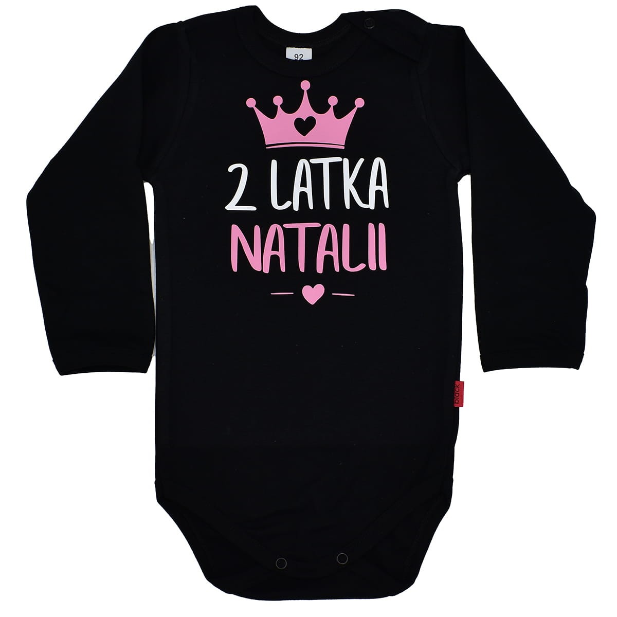 body z cyferka i imieniem na 2 latka