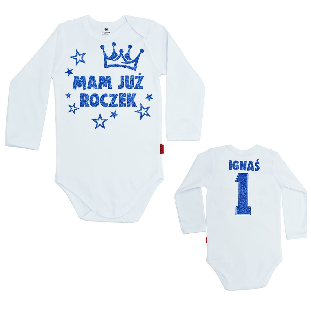 body mam juz roczek z imieniem brokat