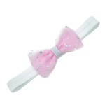 Opaska z kokardą tiulowa róż