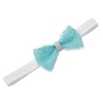 Opaska z kokardą tiulowa błękit