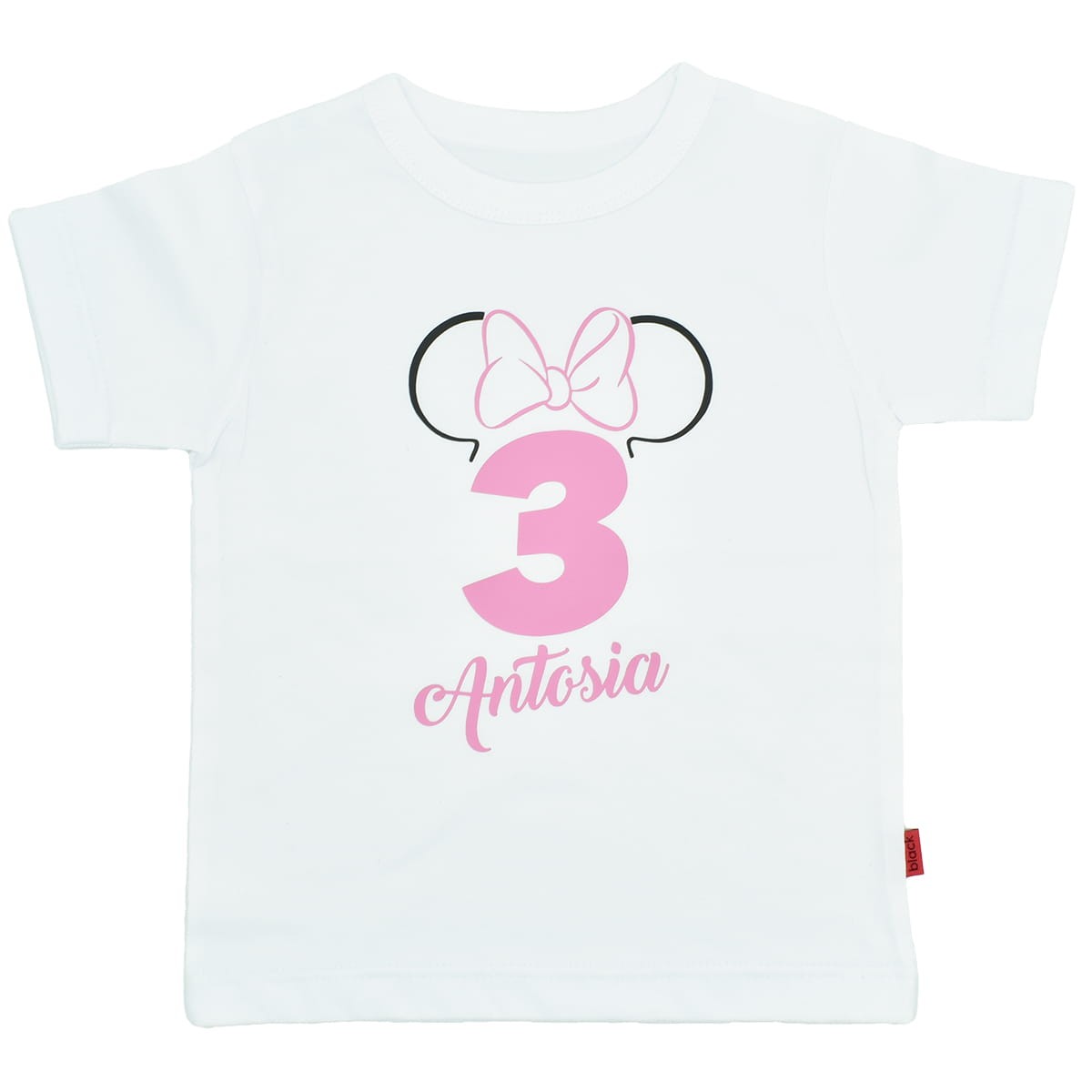 koszulka 3 myszka z imieniem biala