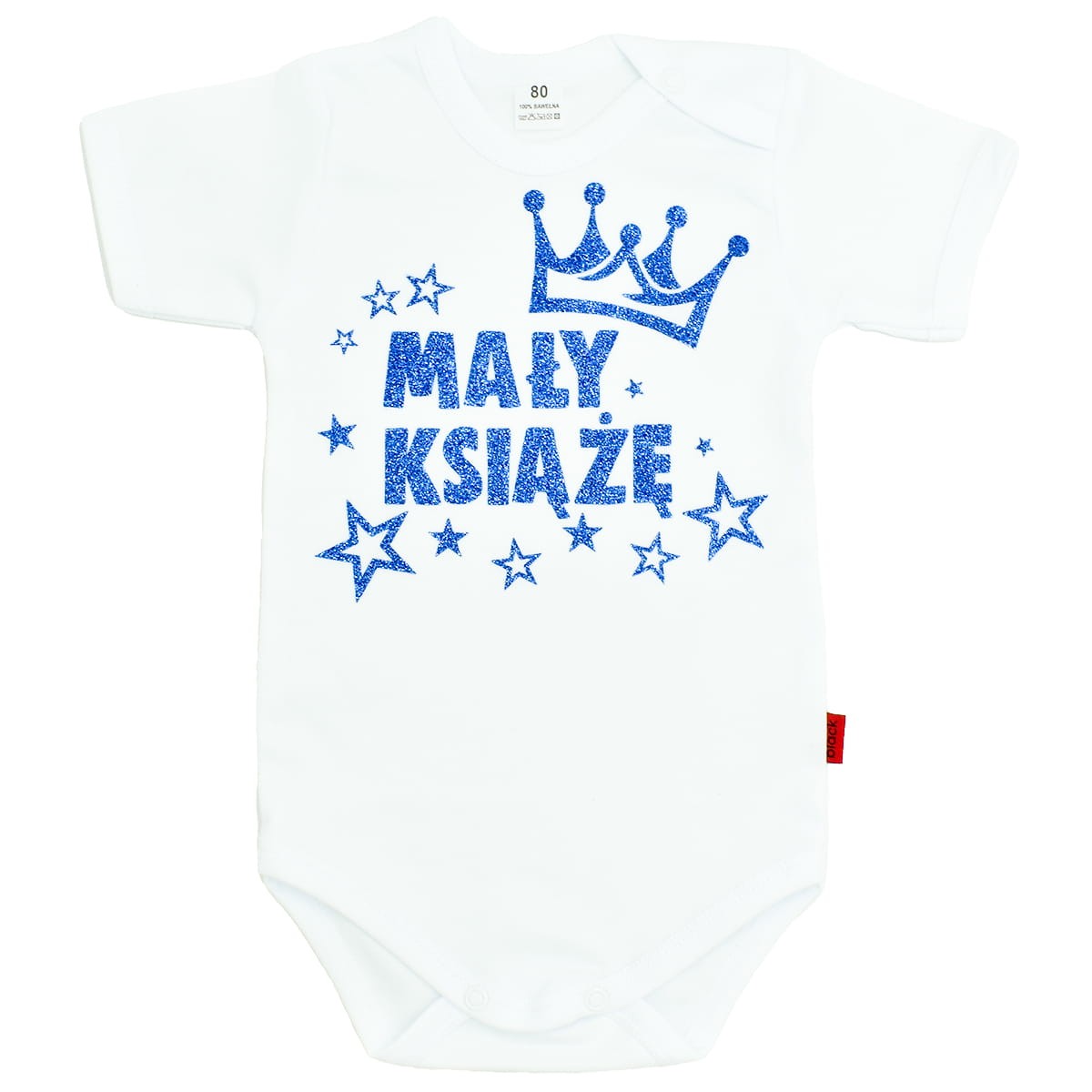 body maly ksiaze brokat niebieski