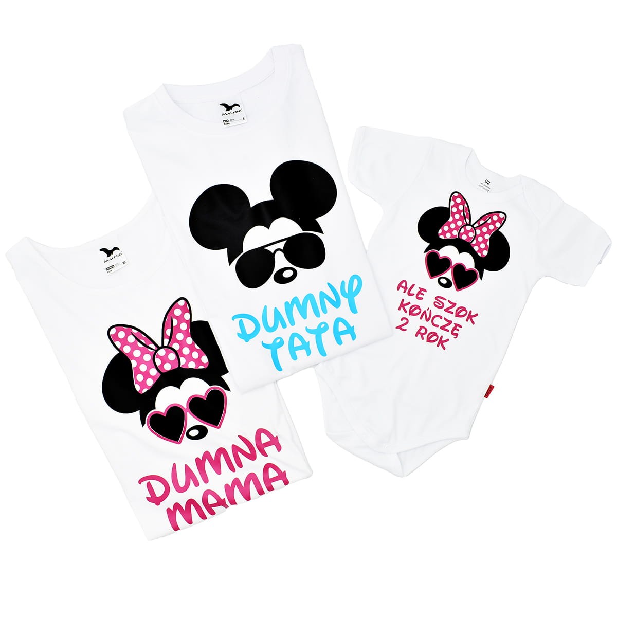 zestaw dumna mama i tata body koncze 2 rok myska