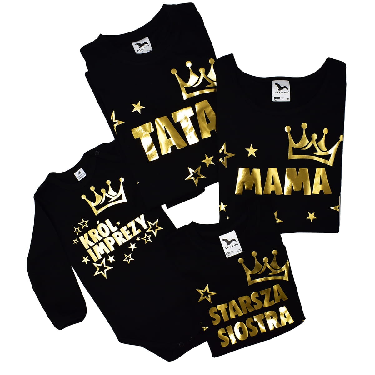 zestaw mama tata starsza siostra i krol imprezy