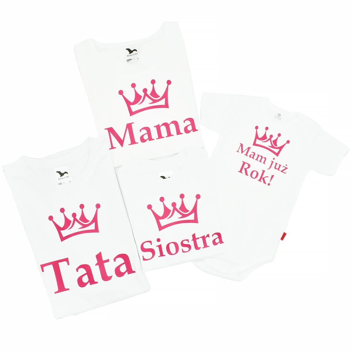 zestaw mam juz rok body i koszulki mama tata siostra