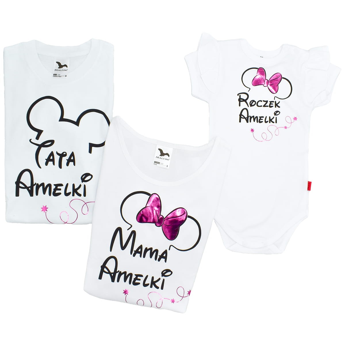 zestaw mama tata roczek z imieniem dziecka