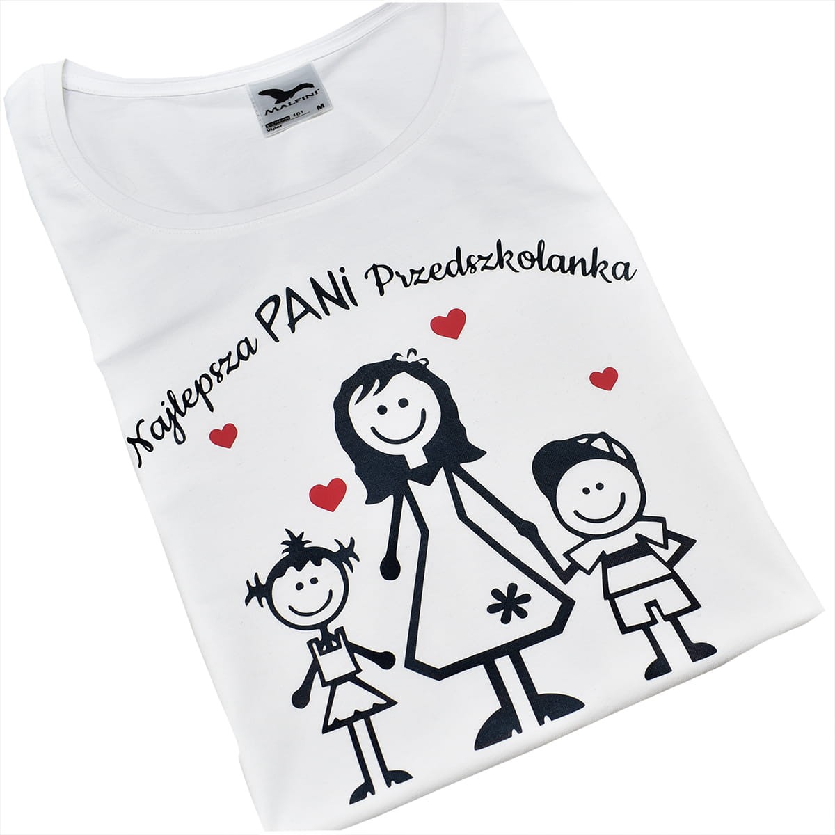 biała koszulka damska najlepsza przedszkolanka z dowolnym imieniem