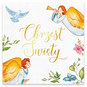 Serwetki na chrzest Anioły 10szt