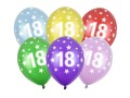 Balon 18 urodziny, metaliczny, 6szt