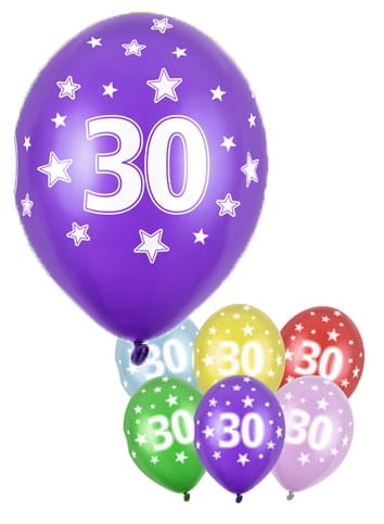 Balon 30 urodziny, metaliczny, 1szt