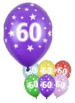 Balon 60 urodziny, metaliczny, 1szt