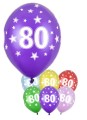 Balon 80 urodziny, metaliczny, 1szt
