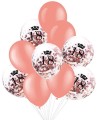 Zestaw balonów 18 urodziny z konfetti r. złoto 30cm
