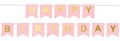 Baner urodzinowy happy birthday różowy