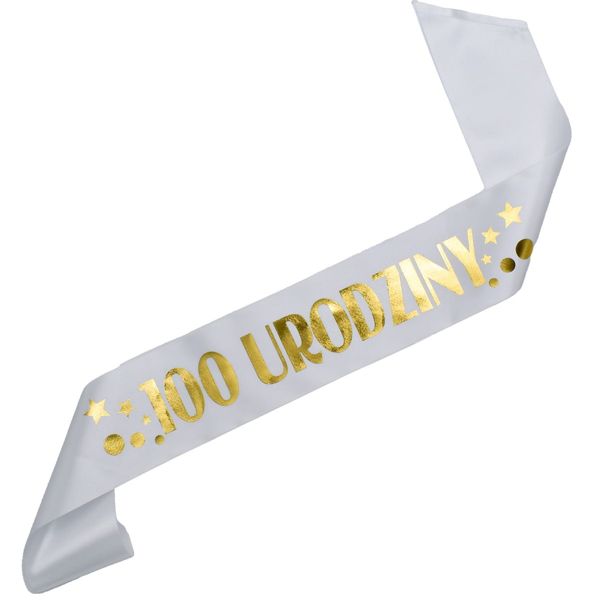 Biała szarfa 100 Urodziny