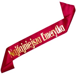 Czerwona szarfa Najfajniejsza Emerytka