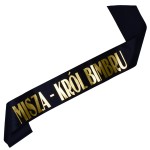 Czarna szarfa Król Bimbru z dowolnym imieniem