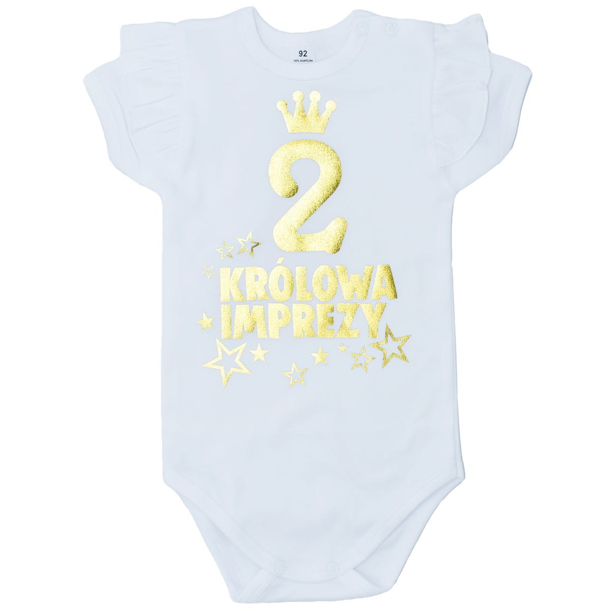 Królowa imprezy - body z falbanką na 2 urodziny