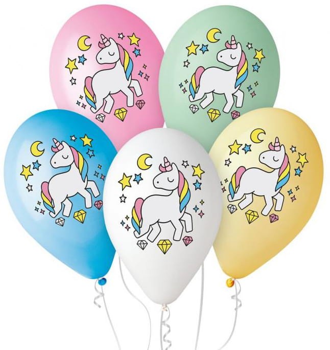 Balony Premium Jednorożec - magiczna noc 30cm/5 szt