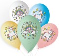 Balony Premium Hel Jednorożec i Tęcza, 32cm/5szt