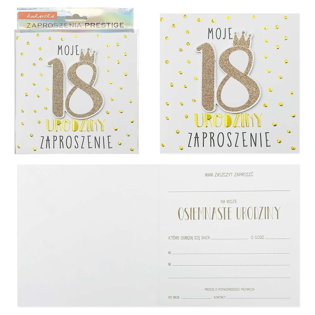 Zaproszenie Urodziny 18 (osiemnastka)