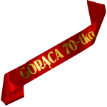 Gorąca 70-tka czerwona szarfa ze złotym nadrukiem