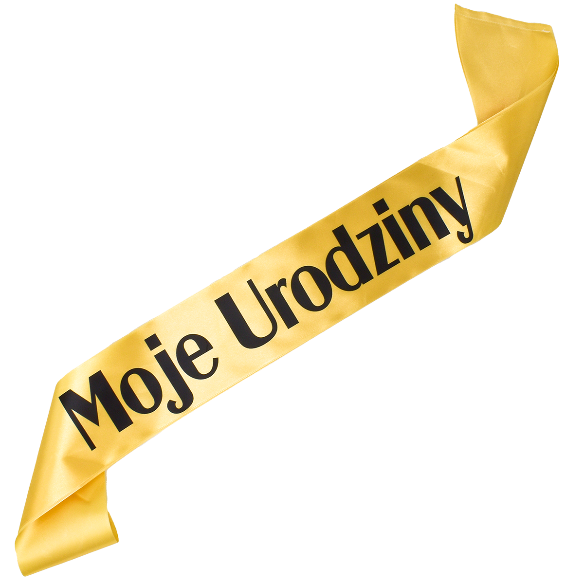 Moje Urodziny złota szarfa z czarnym nadrukiem