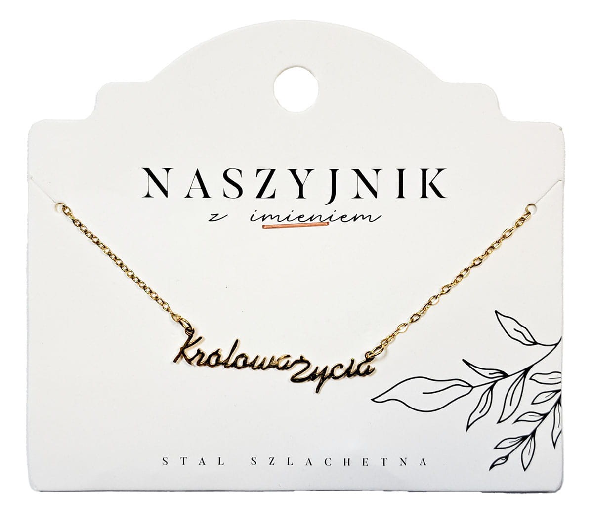 Naszyjnik z napisem Królowa Życia
